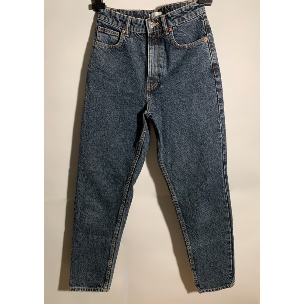 Zara High Rise Mom Fit Jeans in Greyish Blue Colour Sz 2 - Picture 4 of 9